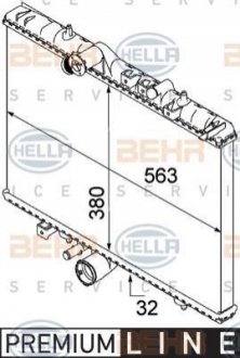 Радиатор Mondeo 96-2000 HELLA 8MK 376 745-081 (фото 1)