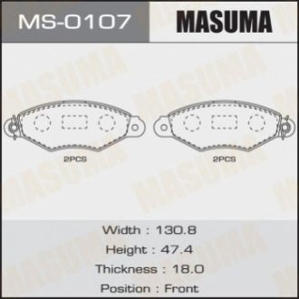 Колодки дисковые MASUMA MS0107