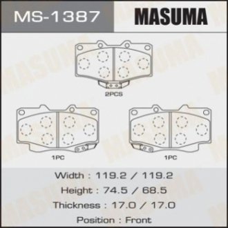 Колодки дисковые MASUMA MS-1387