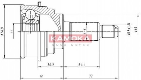 ШРУС наружный 21X49X25 Baleno KAMOKA 6836_