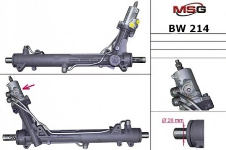 Рульова рейка з ГПК нова BMW 6 E63-64 04-11, BMW 5 E60-61 03-10 MSG BW 214