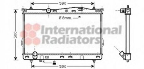 Радіатор охолодження HYUNDAI TRAJET (FO) (99-) 2.0-2.7 (вир-во) Van Wezel 82002077