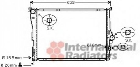 Радіатор охолодження BMW X3 25i/30i AT 06-09 (вир-во) Van Wezel 06002343