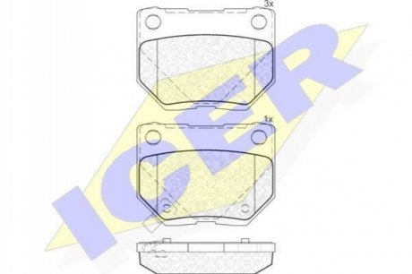 Комплект гальмівних колодок (дискових) ICER 181749 (фото 1)