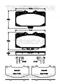 Комплект тормозных колодок, дисковый тормоз TRISCAN 811068181