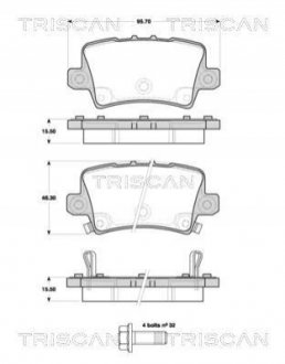 Колодки гальмівні задні TRISCAN 811040012 (фото 1)