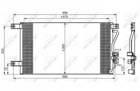 Конденсатор кондиционера MITSUBISHI L200 2.5D 97- NRF 35756