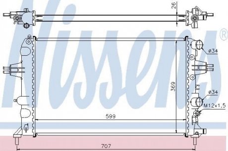 Радіатор, охолодження двигуна NISSENS 63095A