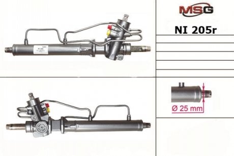 Рулевая рейка с ГУР восстановленная NISSAN BLUEBIRD 83-90, NISSAN MICRA K10 82-92 MSG NI205R