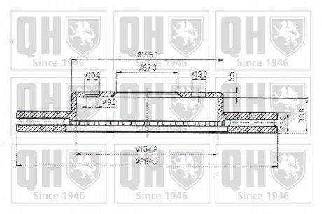 Диск тормозной вентилируемый QUINTON HAZELL BDC3839