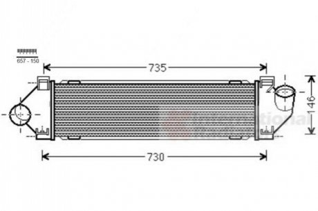 Интеркулер FORD MONDEO/ VOLVO S60 10/10 > 18 Van Wezel 18004480