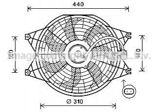 Вентилятор радіатора KIA SORENTO (2003) (вир-во AVA) AVA COOLING KA 7537