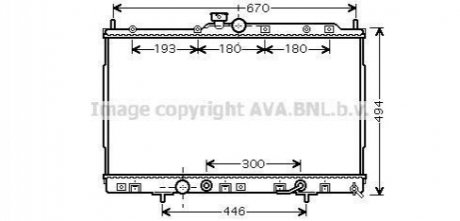 Радіатор охолодження двигуна Mitsubishi Outlander (02-07) 2,4i AT AVA AVA COOLING MT2185