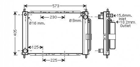 Радиатор охлаждения двигателя Renault Clio III (06-) Modus (05-) 1,2i 1,5d MT/AT AVA COOLING RT M405 (фото 1)