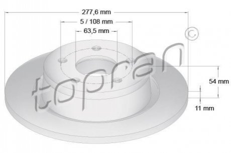 Гальм диски TOPRAN / HANS PRIES 302 249 (фото 1)