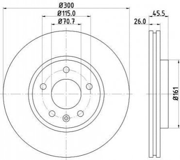 Диск тормозной 55056PRO_HC ив. HELLA 8DD355129171 (фото 1)