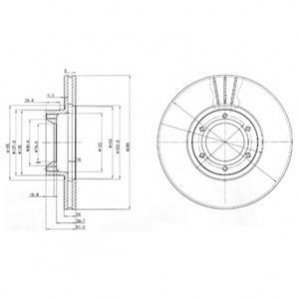 Торм диск переднвент [280x24] 6 отв (min 2) Delphi BG3553 (фото 1)