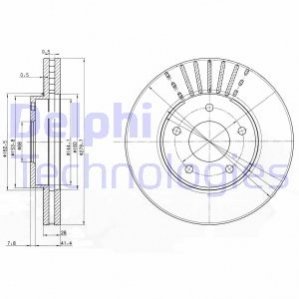 Торм диск переднвент [280x28] 5 отв (min 2) Delphi BG3816