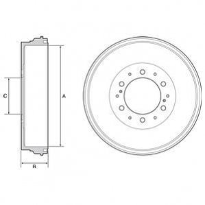 Барабан тормозной toyota hilux 05- d=295мм Delphi BF537 (фото 1)