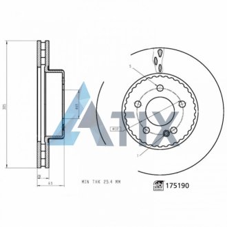 Диск гальмівний FEBI BILSTEIN 175190