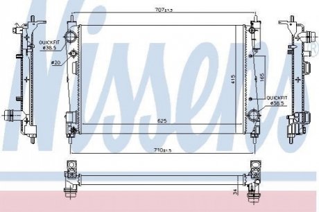 Радіатор системи охолодження NISSENS 61915