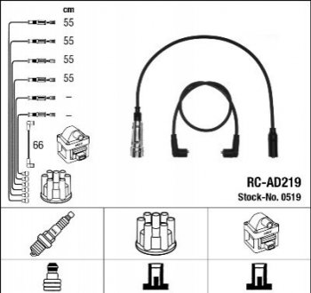 Комплект проводів запалення NGK 0519