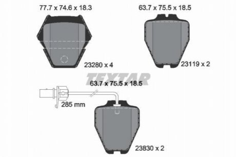 Комплект тормозных колодок TEXTAR 2328001