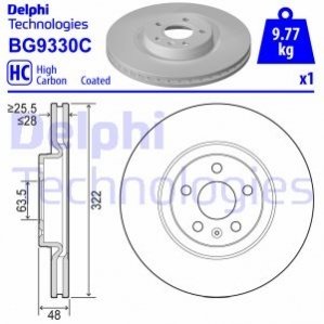 Гальмвний диск Delphi BG9330C