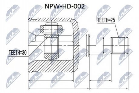 ШРУС внутренний левый Honda Civic NTY NPWHD002 (фото 1)