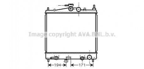 Радиатор охлаждения двигателя Nissan Micra 1,2i 1,4i AT 03>10, Note 1,4i 1,6i A AVA COOLING DNA2248