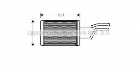 Радиатор отопителя салона Toyota Hiace IV 98>05, Hiace V 05>19 AVA AVA COOLING TO6326