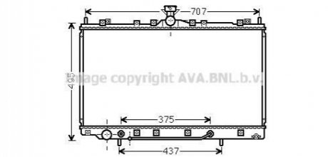 Радиатор охлаждения двигателя Mitsubishi Grandis 2,4i AT 04>10 AVA COOLING MT2217 (фото 1)