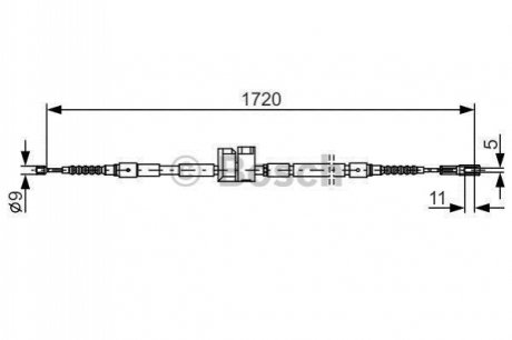 Трос ручного тормоза audi a8 -02 1720мм BOSCH 1 987 477 882 (фото 1)