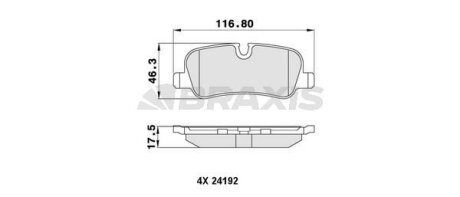 Гальмівні колодки комплект Braxis AA0216