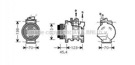 Компресор кондиціонера AUDI A4 B6 (2001) A4 2.5 TDI (AVA) AVA COOLING AIAK227 (фото 1)