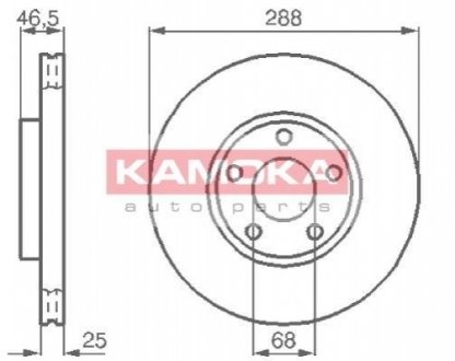 Тормозной диск передний вентилируемый KAMOKA 103640 (фото 1)