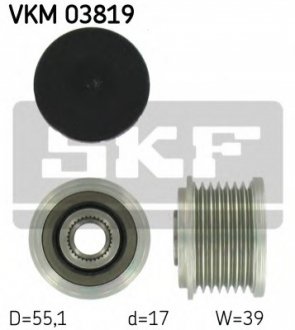 Ременной шкив генератора SKF VKM 03819 (фото 1)