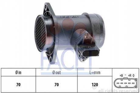 Расходомер воздуха Audi A6 (C5) (97-04)/Volkswagen Passat B5 (96-05) FACET 10.1192