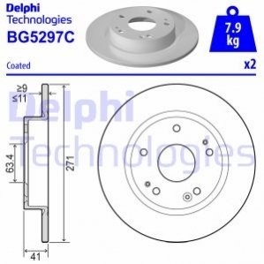 Гальмвний диск Delphi BG5297C