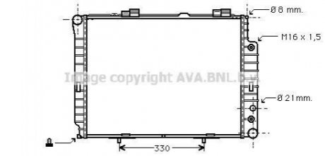 Радіатор охолодження двигуна MB E-class (W210) 2,0i 2,3i 2,4i 2,6i 2,8i 3,2i 5AT AVA AVA COOLING MSA2214