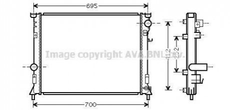 Радиатор системы охлаждения | 300 C 2.7 i * 06/03- AVA COOLING CR2097