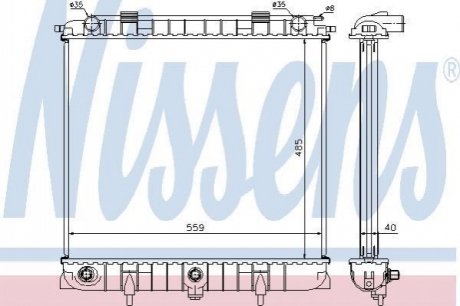 Радиатор RANGE ROVER 1995 - 2.5 TD[OE ESR2270] NISSENS 64309