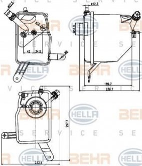 Компенсационный бак, охлаждающая жидкость HELLA 8MA 376 789-731