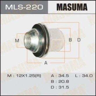 Гайка Nissan упаковка 20 шт MASUMA MLS-220