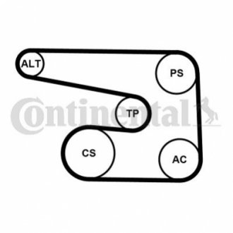 Комплект поліклиновий (ремінь+ролики) Contitech 6PK1873K5