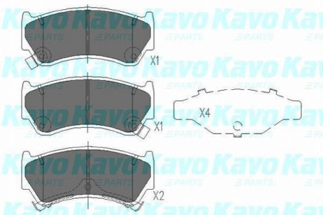 Комплект гальмівних колодок PARTS KAVO KBP-6587 (фото 1)