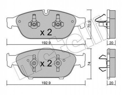 Комплект гальмівних колодок (дискових) Metelli 22-0953-0