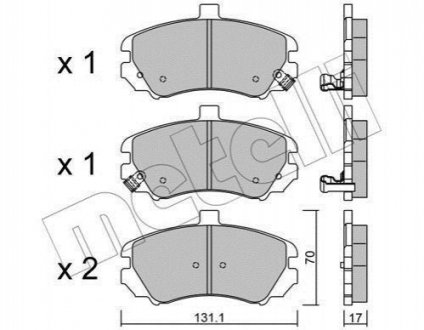 Комплект гальмівних колодок (дискових) Metelli 22-0884-0 (фото 1)