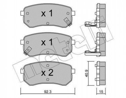 Комплект тормозных колодок, дисковый тормоз Metelli 22-0815-0 (фото 1)