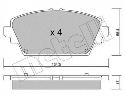 Комплект тормозных колодок, дисковый тормоз Metelli 22-0464-0